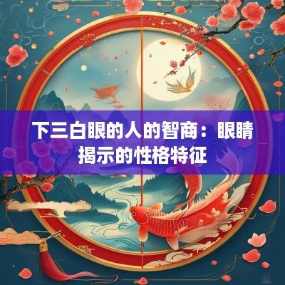 下三白眼的人的智商：眼睛揭示的性格特征