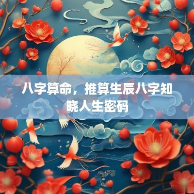 八字算命，推算生辰八字知晓人生密码