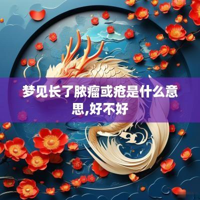 梦见长了脓瘤或疮是什么意思,好不好