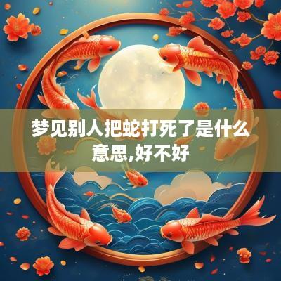 梦见别人把蛇打死了是什么意思,好不好