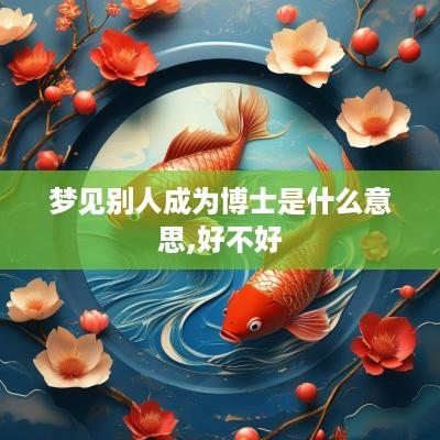 梦见别人成为博士是什么意思,好不好