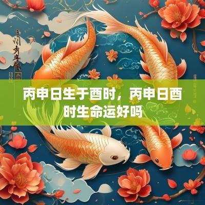 丙申日生于酉时，丙申日酉时生命运好吗