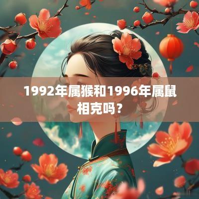 1992年属猴和1996年属鼠相克吗？
