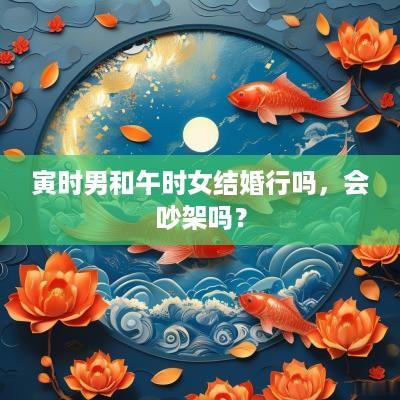 寅时男和午时女结婚行吗，会吵架吗？
