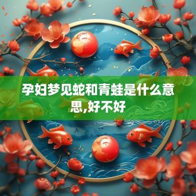 孕妇梦见蛇和青蛙是什么意思,好不好