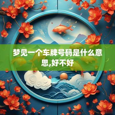 梦见一个车牌号码是什么意思,好不好