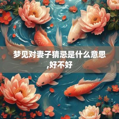 梦见对妻子猜忌是什么意思,好不好