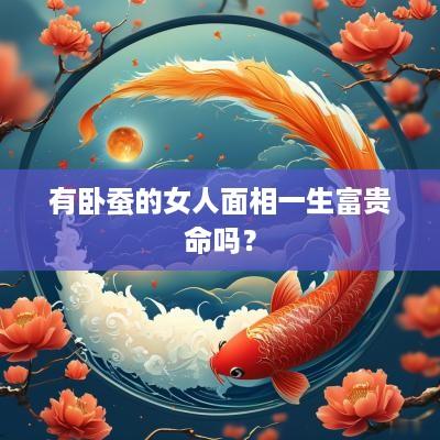 有卧蚕的女人面相一生富贵命吗？