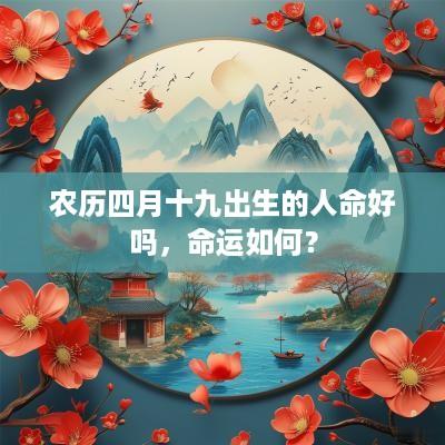 农历四月十九出生的人命好吗，命运如何？