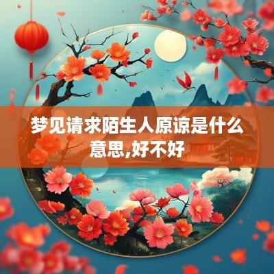 梦见请求陌生人原谅是什么意思,好不好
