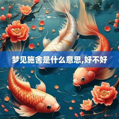 梦见施舍是什么意思,好不好