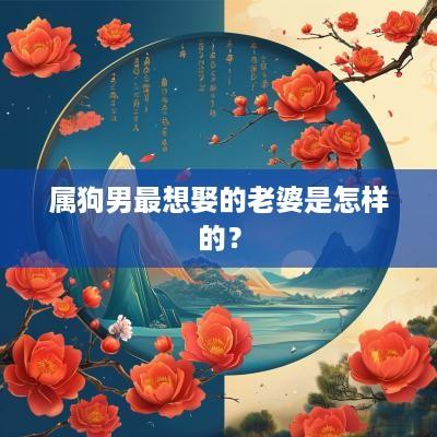 属狗男最想娶的老婆是怎样的？