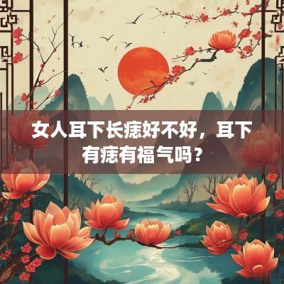 女人耳下长痣好不好，耳下有痣有福气吗？