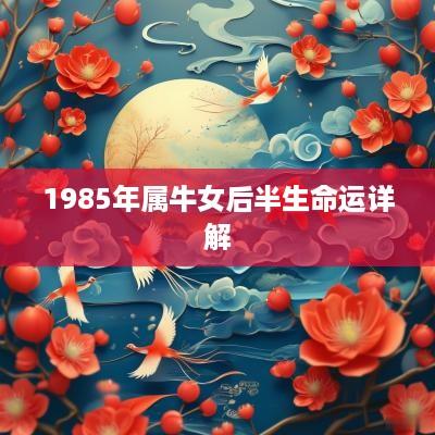 1985年属牛女后半生命运详解