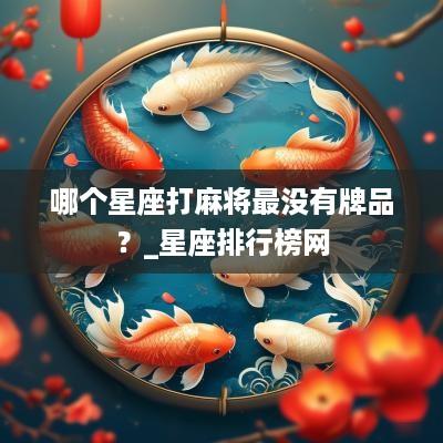 哪个星座打麻将最没有牌品?_星座排行榜网 哪个星座打麻将最没有牌品?_星座排行榜网