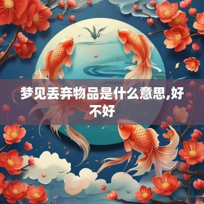 梦见丢弃物品是什么意思,好不好