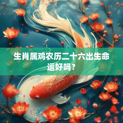 生肖属鸡农历二十六出生命运好吗？