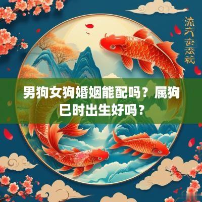 男狗女狗婚姻能配吗？属狗巳时出生好吗？