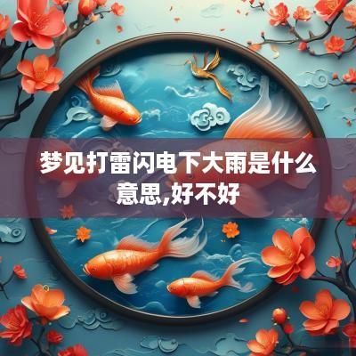 梦见打雷闪电下大雨是什么意思,好不好