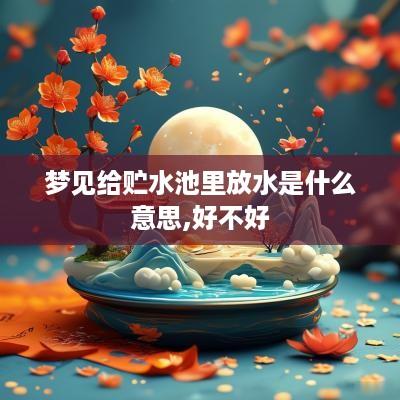 梦见给贮水池里放水是什么意思,好不好