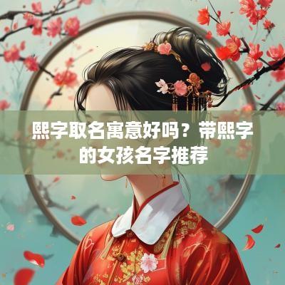 熙字取名寓意好吗？带熙字的女孩名字推荐