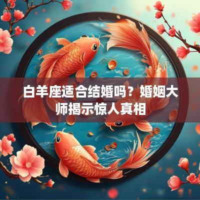白羊座适合结婚吗？婚姻大师揭示惊人真相