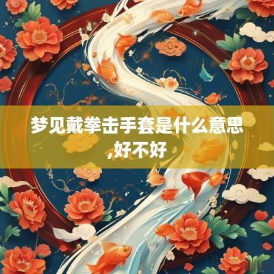 梦见戴拳击手套是什么意思,好不好