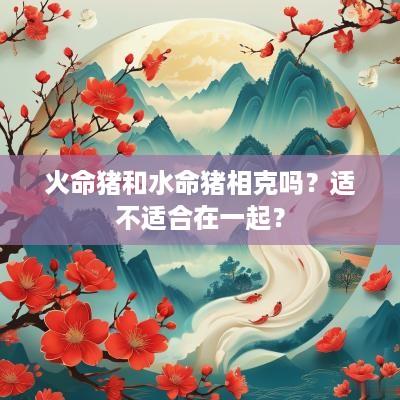 火命猪和水命猪相克吗？适不适合在一起？