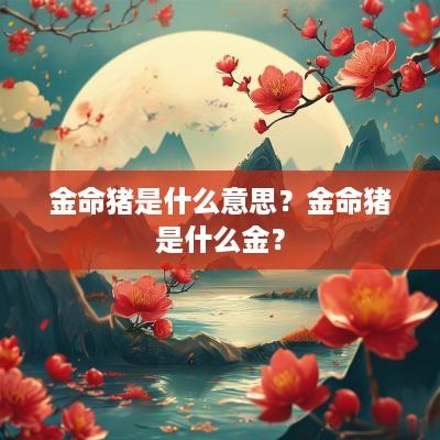 金命猪是什么意思？金命猪是什么金？