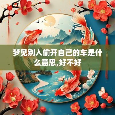 梦见别人偷开自己的车是什么意思,好不好