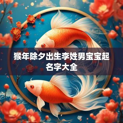 猴年除夕出生李姓男宝宝起名字大全