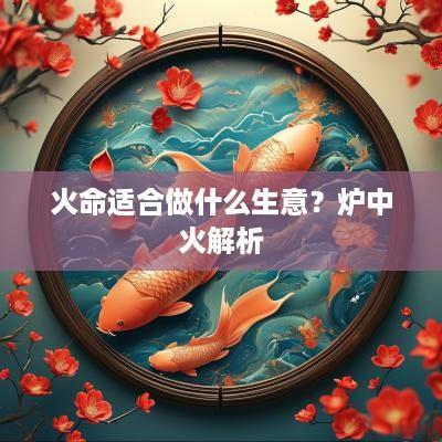 火命适合做什么生意？炉中火解析
