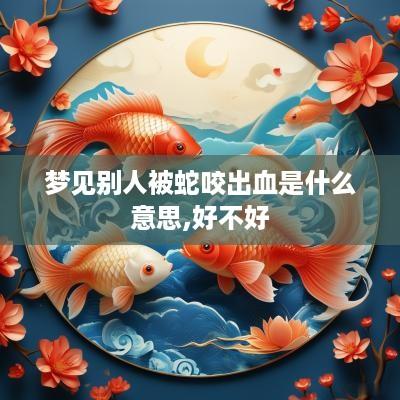 梦见别人被蛇咬出血是什么意思,好不好