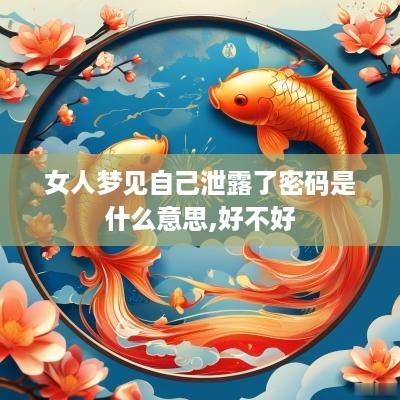 女人梦见自己泄露了密码是什么意思,好不好