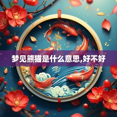 梦见熊猫是什么意思,好不好