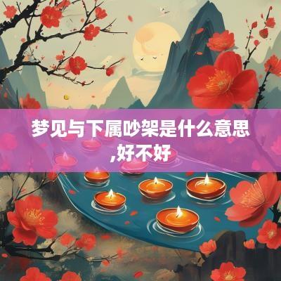 梦见与下属吵架是什么意思,好不好