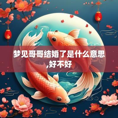 梦见哥哥结婚了是什么意思,好不好