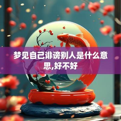 梦见自己诽谤别人是什么意思,好不好