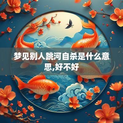 梦见别人跳河自杀是什么意思,好不好