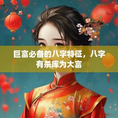 巨富必备的八字特征，八字有杀库为大富