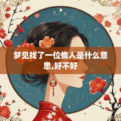 梦见找了一位情人是什么意思,好不好
