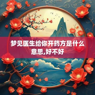 梦见医生给你开药方是什么意思,好不好
