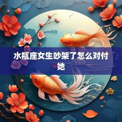 水瓶座女生吵架了怎么对付她