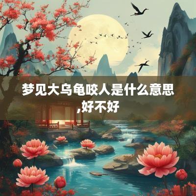 梦见大乌龟咬人是什么意思,好不好