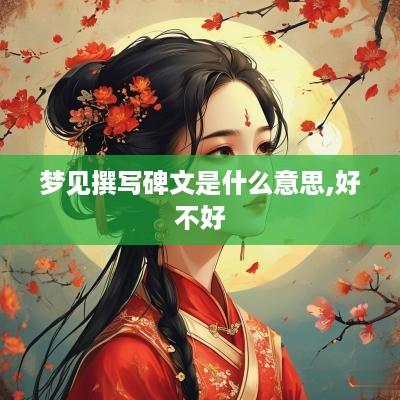 梦见撰写碑文是什么意思,好不好