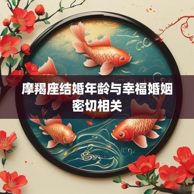 摩羯座结婚年龄与幸福婚姻密切相关