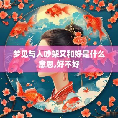 梦见与人吵架又和好是什么意思,好不好
