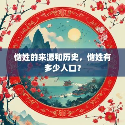 储姓的来源和历史，储姓有多少人口？