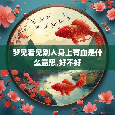梦见看见别人身上有血是什么意思,好不好