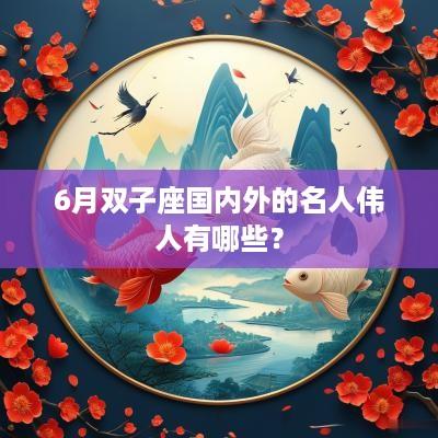 6月双子座国内外的名人伟人有哪些？